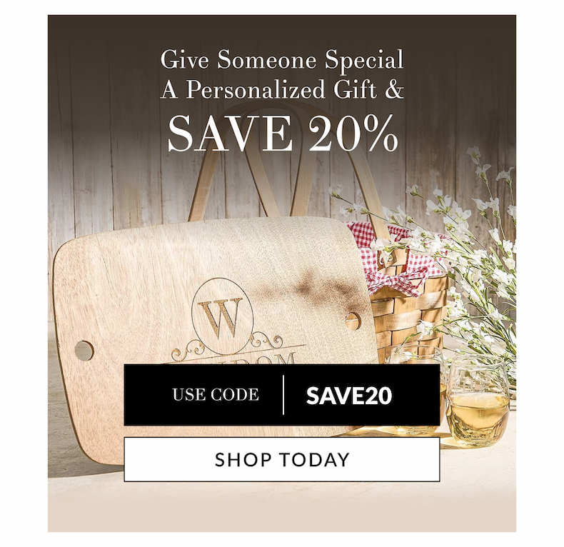 Give Someone Special A. Personalized Gifts & Save 20%. Use code: SAVE20 [Shop Today]