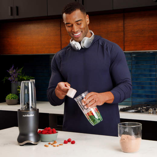 Man mixing ingredients