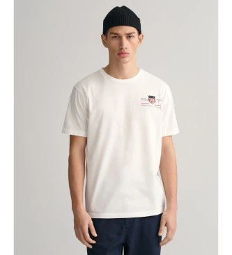 Camiseta bordada Archive Shield blanco