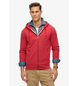 Sudadera con capucha Essential Logo Zip rojo