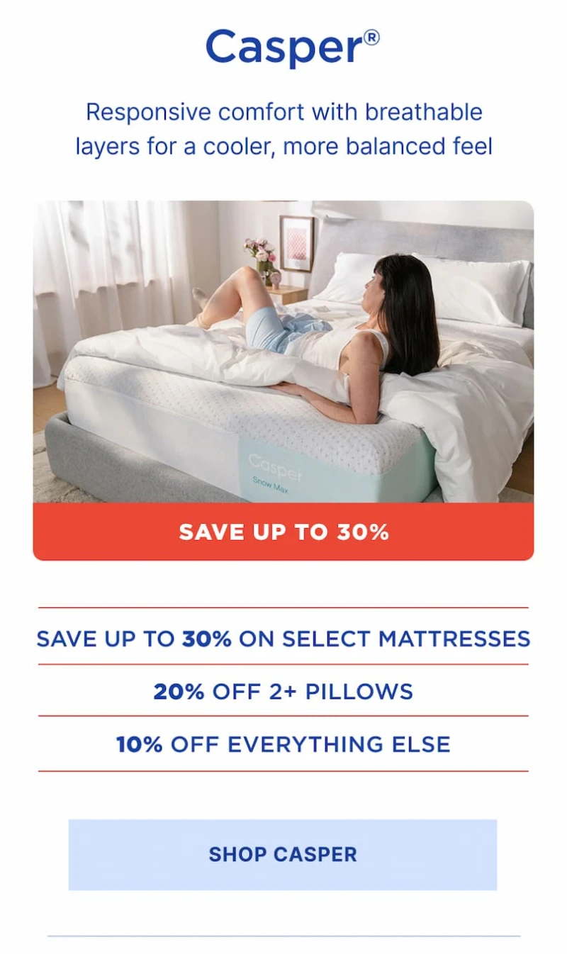 casper mattress responsive comfort with breathable cooling layers