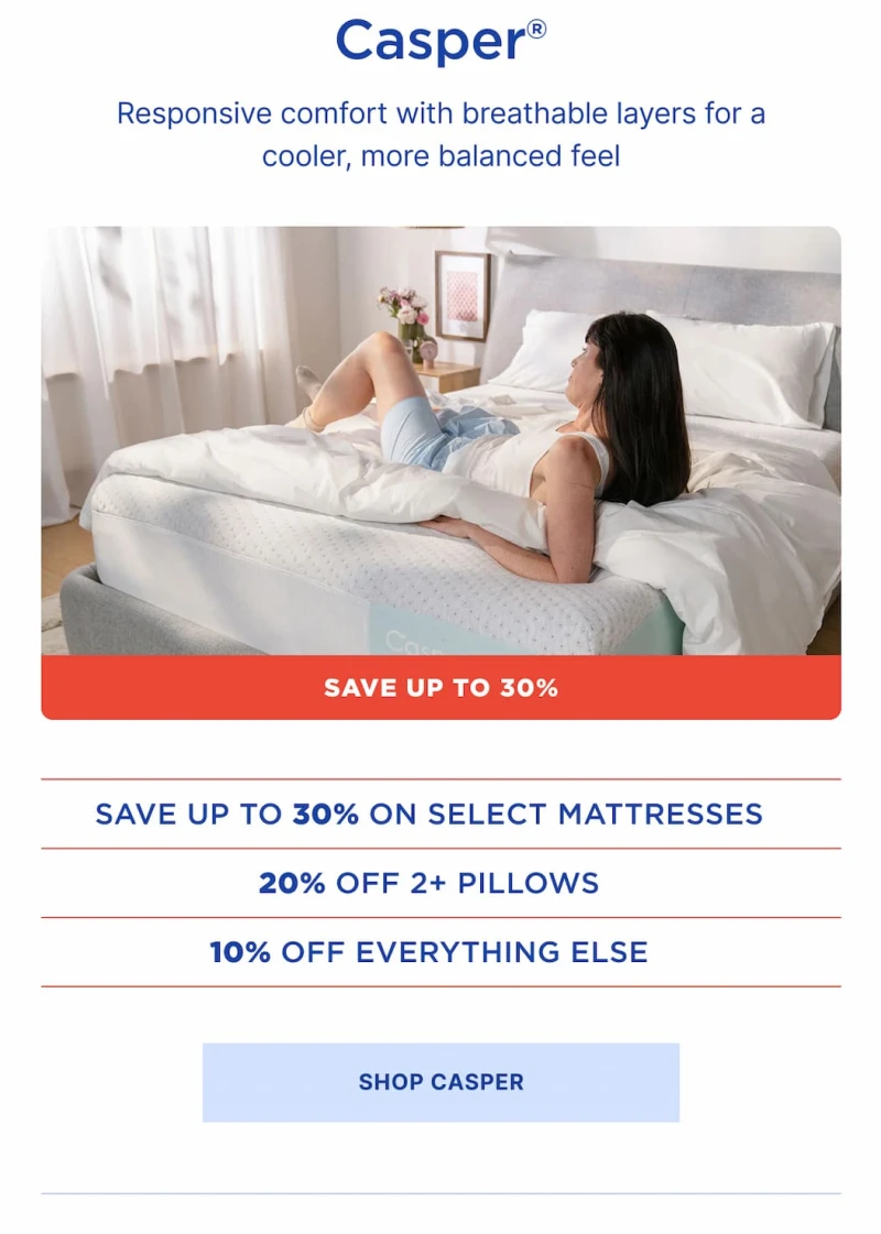 casper mattress responsive comfort with breathable cooling layers