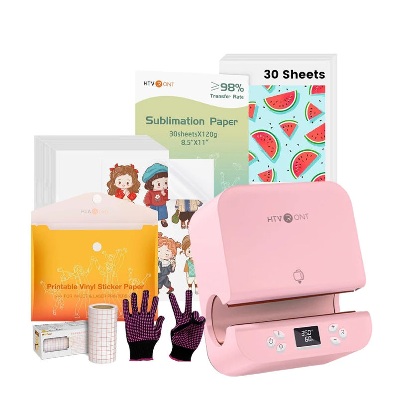 HTVRONT Auto Tumbler Heat Press Machine 120V - for Sublimation Tumbler,Mug,Cup - Lucky Bag / Pink
