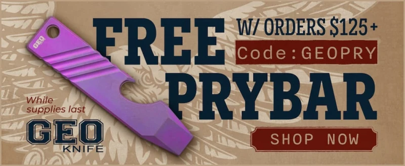 FREE GEO Knife Prybar With Orders $125+