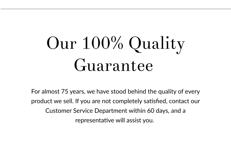Our 100% Quality Guarantee