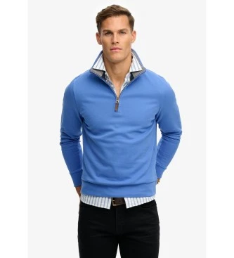 Sudadera Essential Pique Half Zip azul