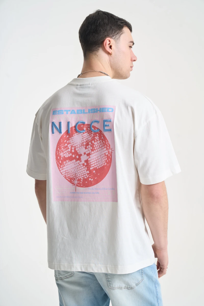 Image of NICCE Mens Nightspot T-Shirt | Snow White