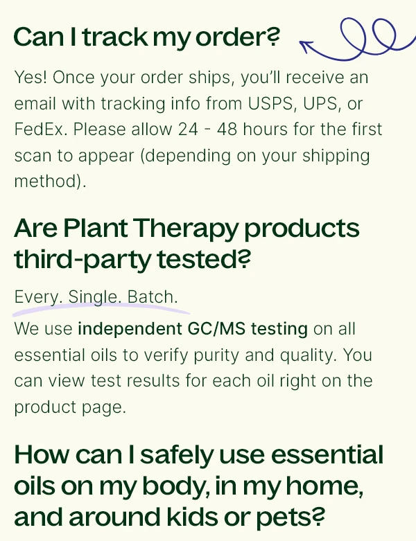 100% pure essential oils