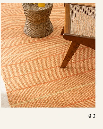 9. Shima rug in Peach. easy-care and available in 2 colors.