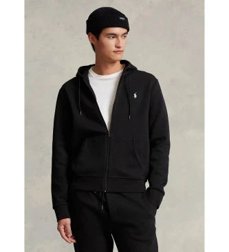 Sudadera de punto doble con cremallera negro