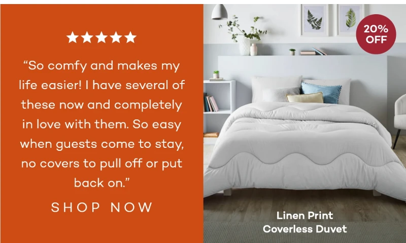 Linen Print Coverless Duvet