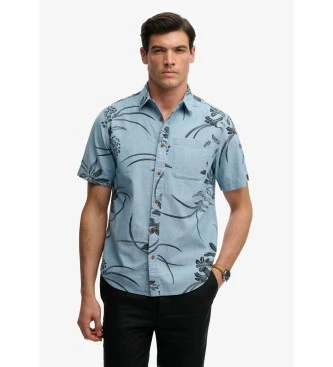 Camisa Vintage Loom manga corta azul