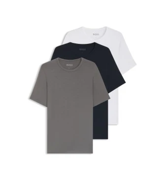 Pack 3 Camisetas Bamboo gris, negro, blanco