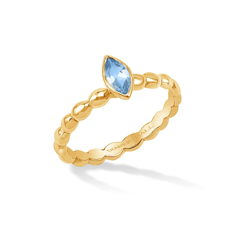 Image of 14k Bubbles Narrative Ring with Marquise Aquamarine 0.25ct
