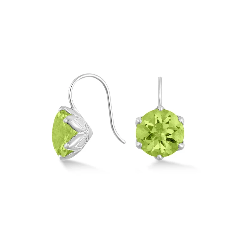 Image of 8mm Peridot Lotus Earrings
