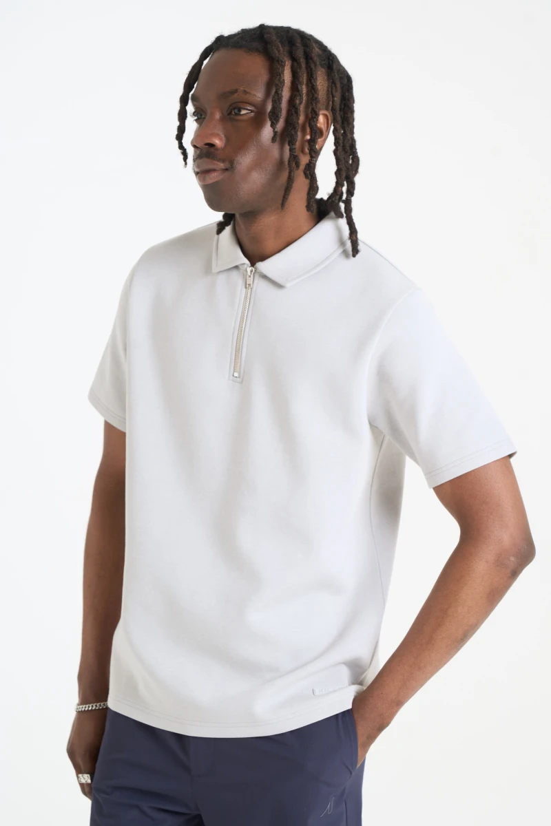 Image of NICCE Mens Luxe Polo Shirt | Chalk Grey