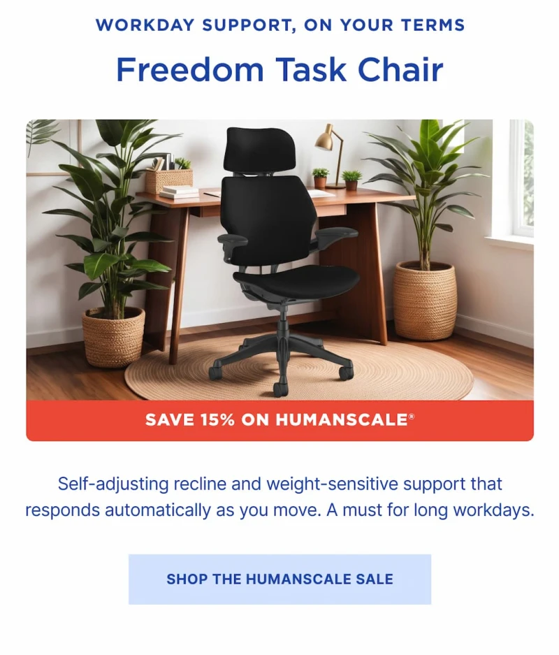 self adjusting recline and weight for support that responds as you do.