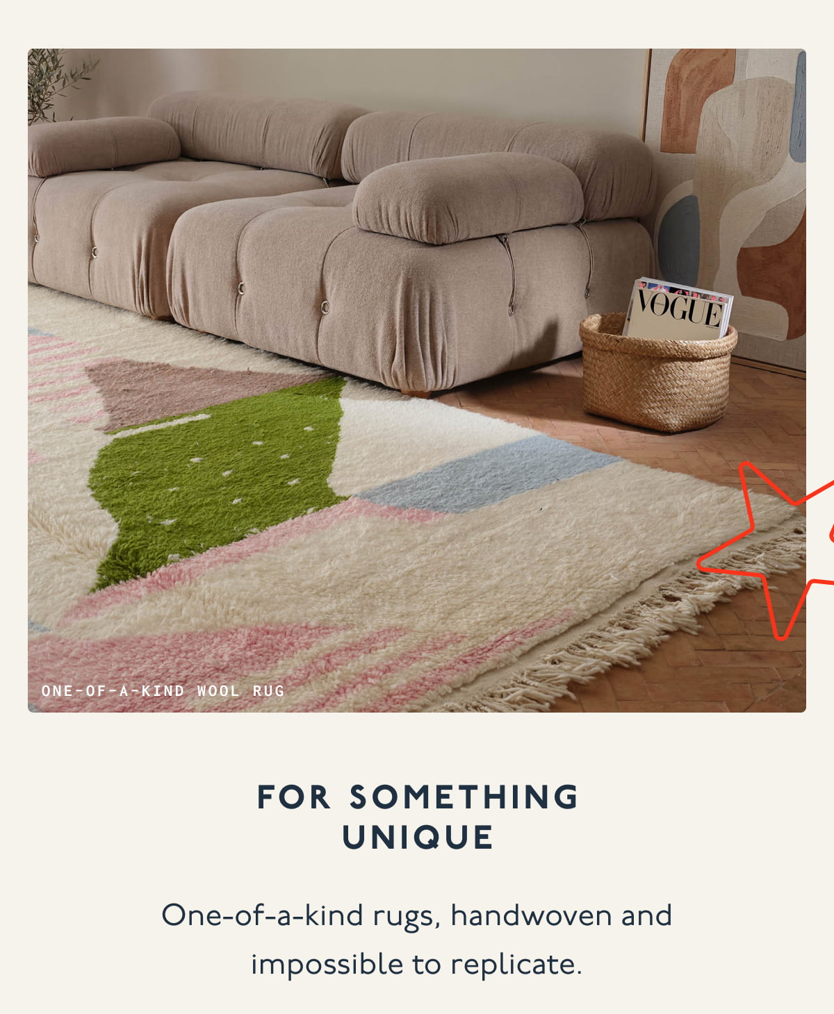 One-of-a-kind Wool Rug | For Something Unique | One-of-a-kind rugs, handwoven and impossible to replicate.