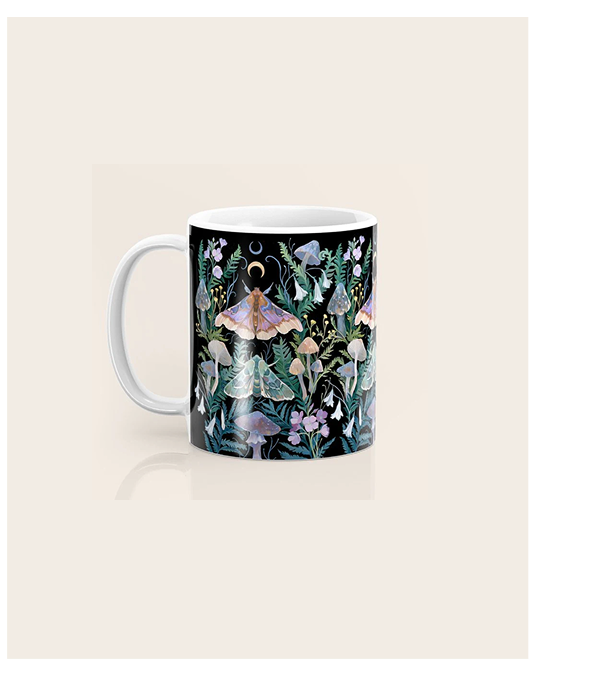 Moon Moth Mushroom Coffee Mug