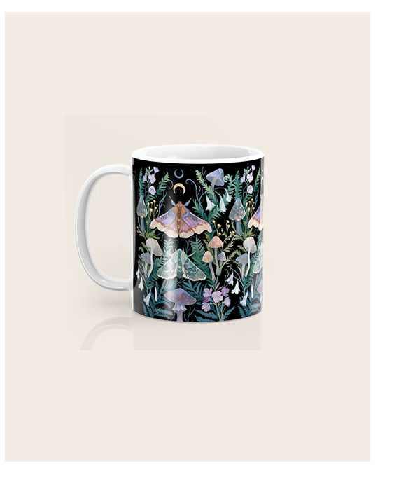Moon Moth Mushroom Coffee Mug