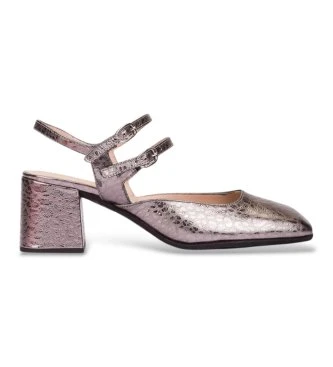Sandalias de Piel Anila 02 Plateado