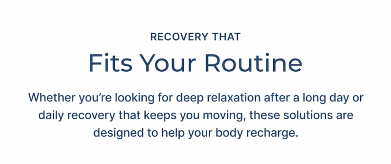 recovery that fits your routine