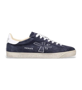 Zapatillas Steven de piel azul
