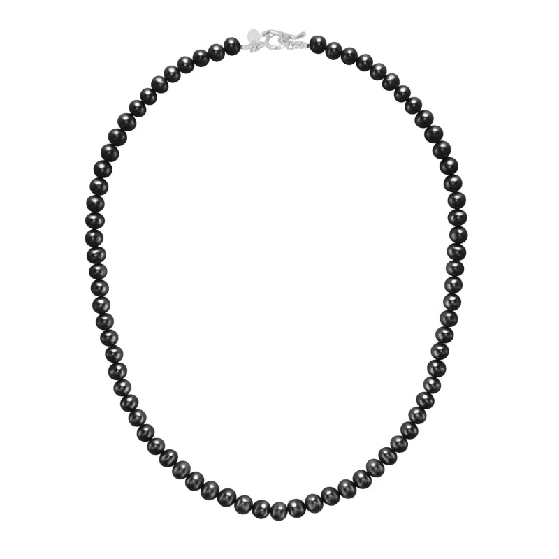 Image of Men's Black Freshwater Pearl Necklace