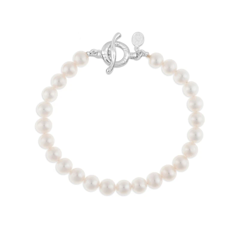 Image of Men's White Pearl Bracelet
