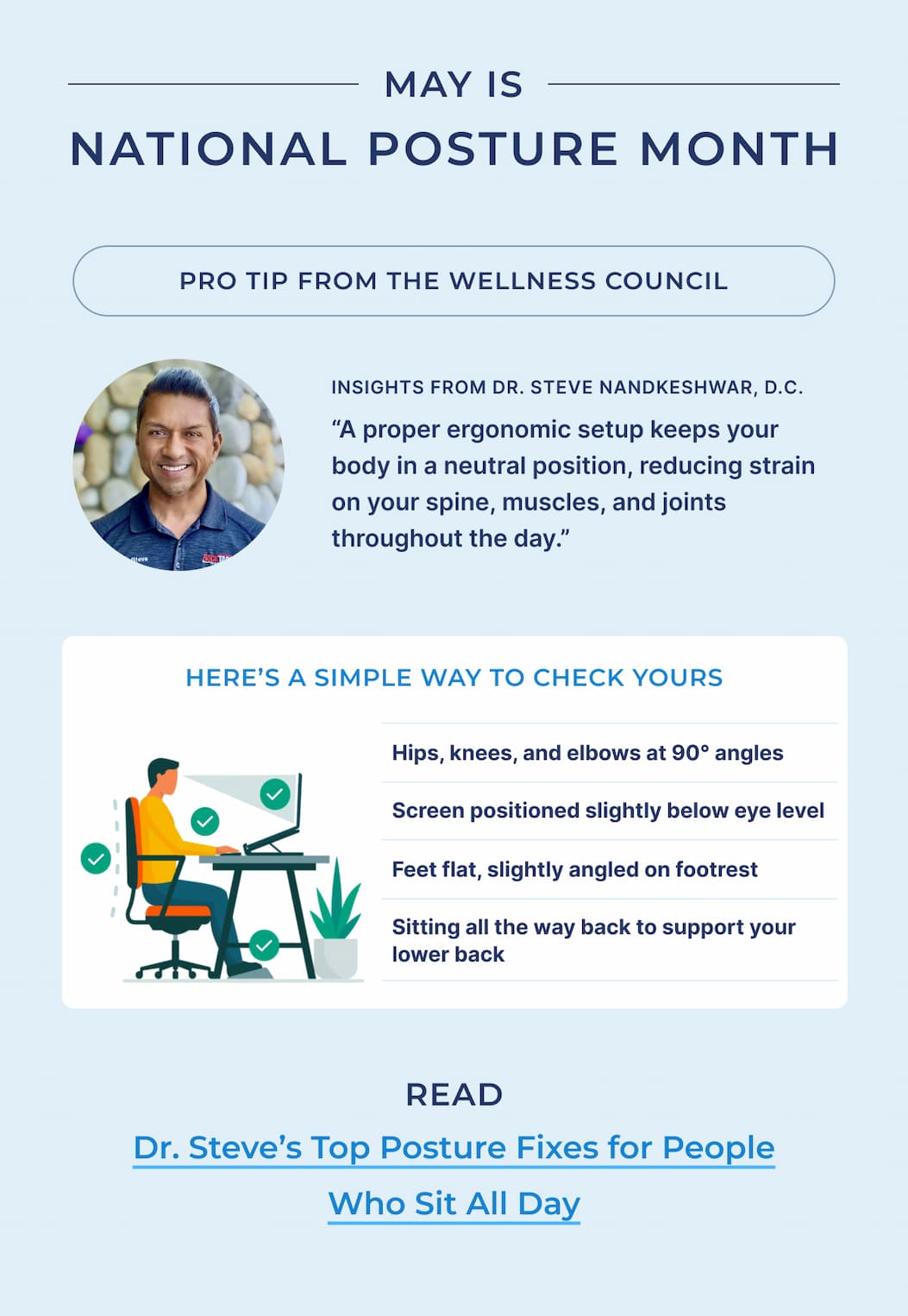 may is national posture month get pro tip from the wellness council