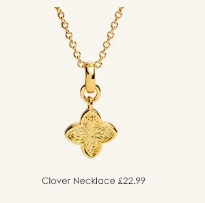 Signature Clover Collection Textured Clover Necklace In Gold Plating