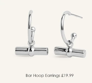 Classic Collection T-Bar Hoop Earrings In Silver Plating