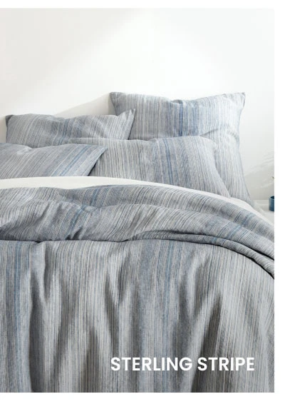 Shop Sterling Stripe Linen Duvet Cover