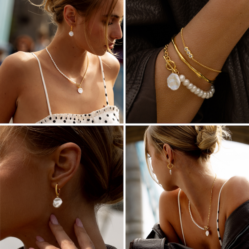 Model wears D&H Timeless Pearls collection