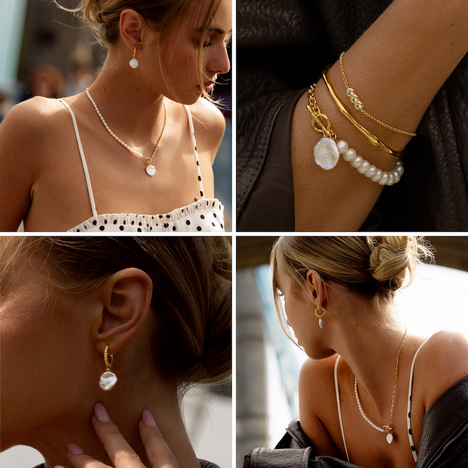 Model wears D&H Timeless Pearls collection