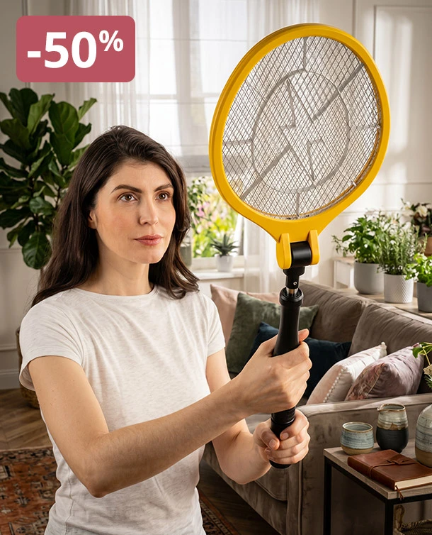 Raquette anti-insectes télescopique