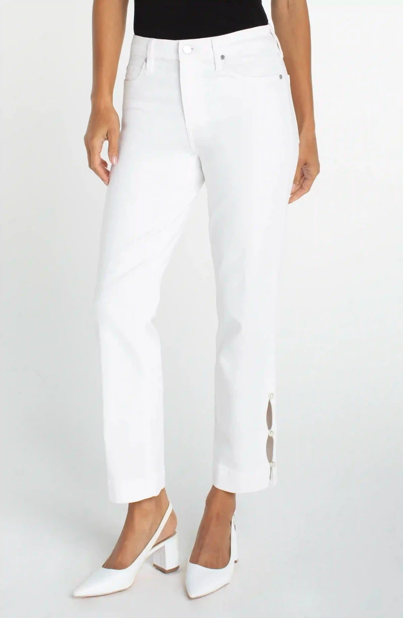 Image of KENNEDY CROP STRAIGHT WITH PEARL TRIM