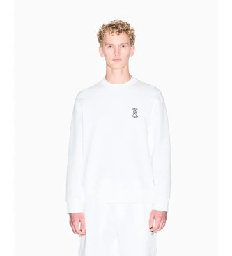 Sudadera de cuello redondo blanco roto