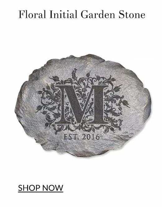 Floral initial garden stone