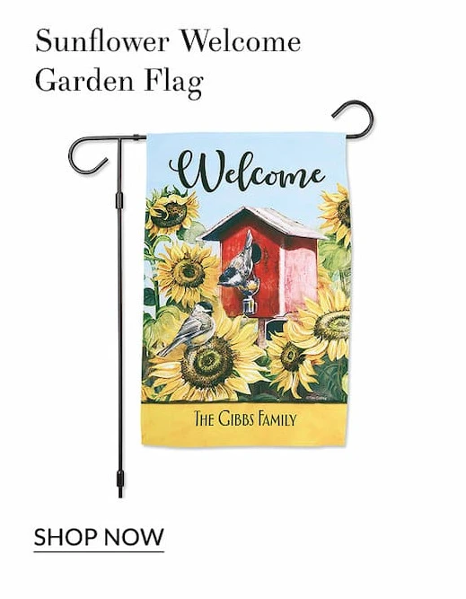 Sunflower welcome garden flag