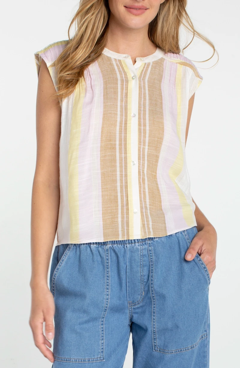 Image of DOLMAN BUTTON FRONT WOVEN BLOUSE