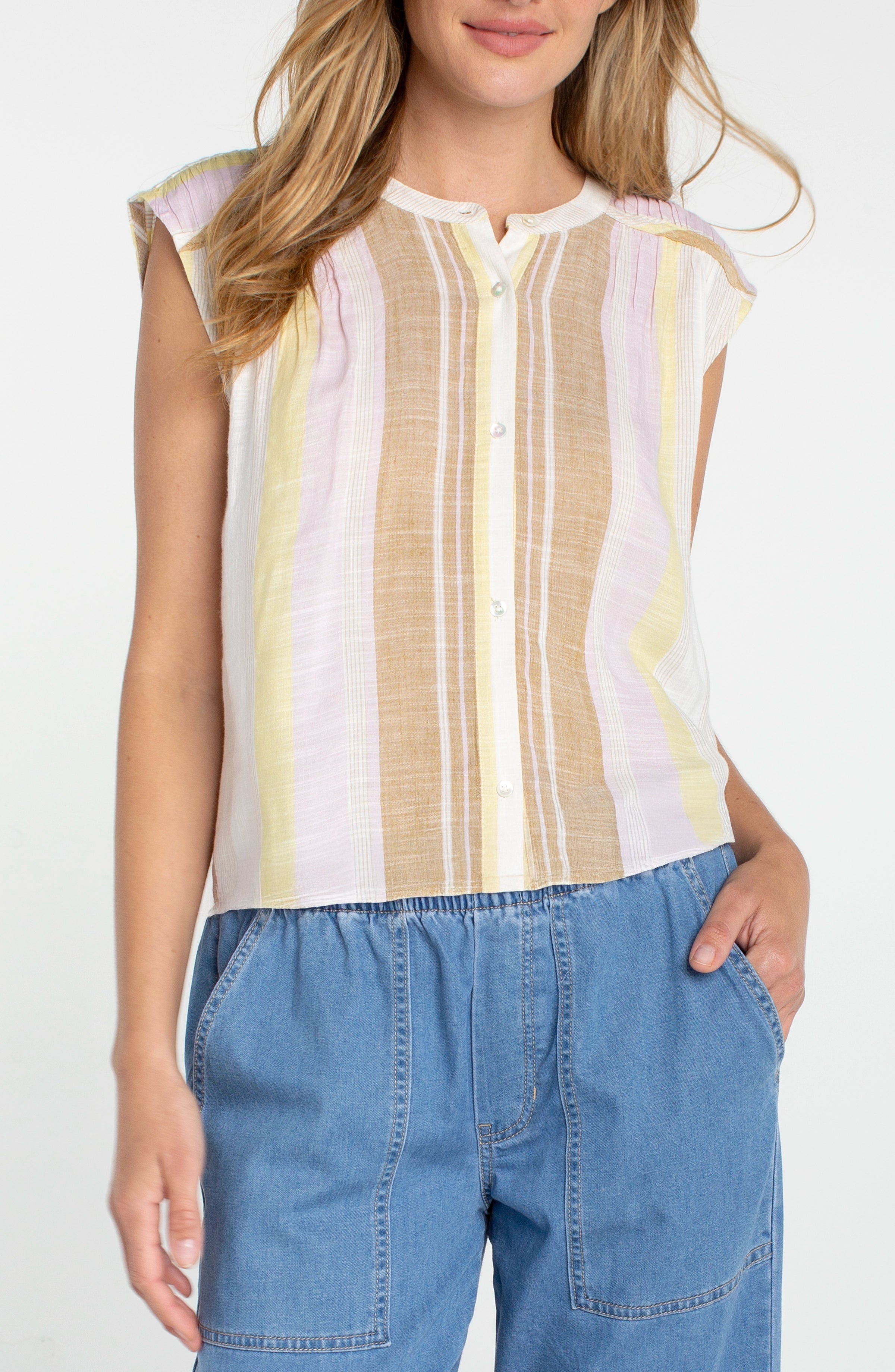 Image of DOLMAN BUTTON FRONT WOVEN BLOUSE