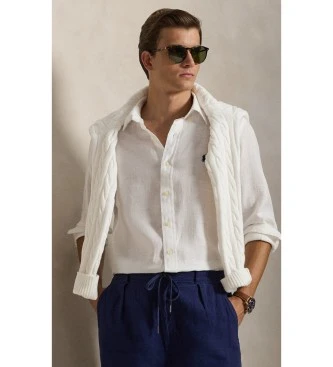Camisa de lino Custom Fit blanco