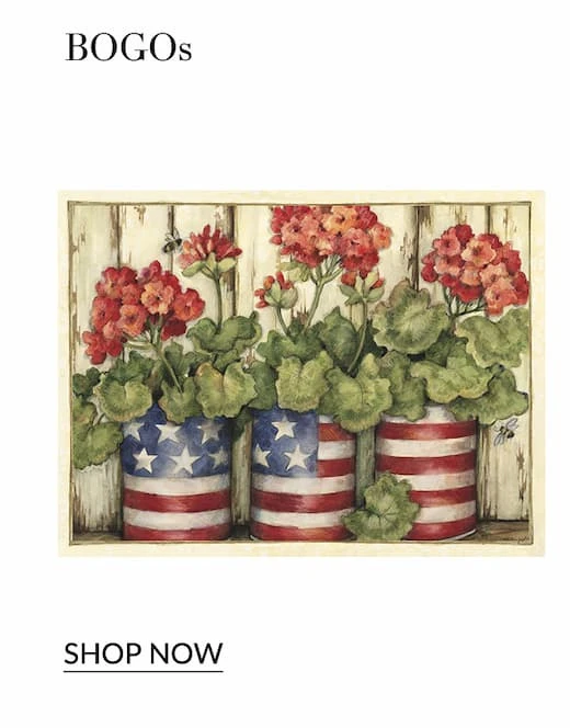 BOGOs: Patriotic pots note cards