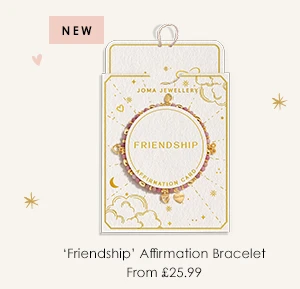 Affirmation Card 'Friendship' Bracelet In Gold Plating
