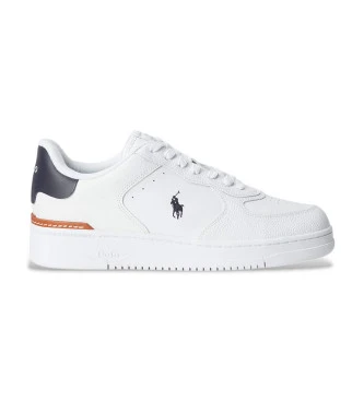Zapatillas de piel logotipo blanco