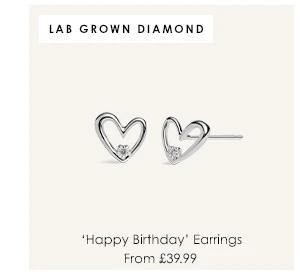 Laboratory Grown Diamond A Little 'Happy Birthday' Earrings In Silver Plating