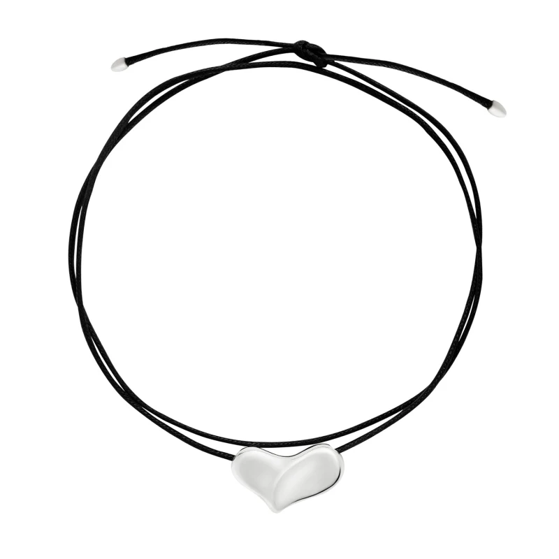 Image of Large Puff Heart Cord Necklace
