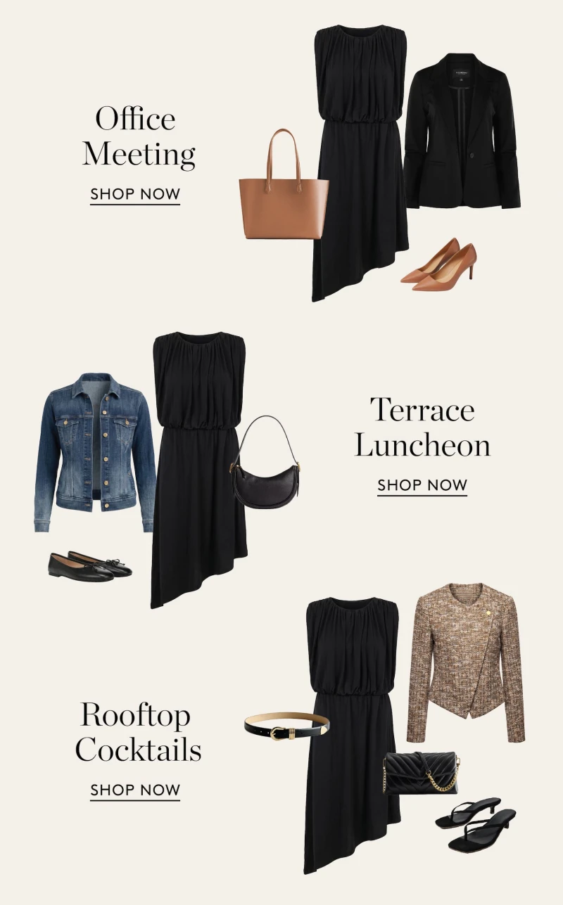 Office Meeting. Terrace Luncheon. Rooftop Cocktails. Shop Now.