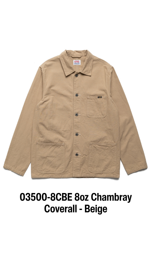 03500-8CBE 8oz Chambray Coverall - Beige